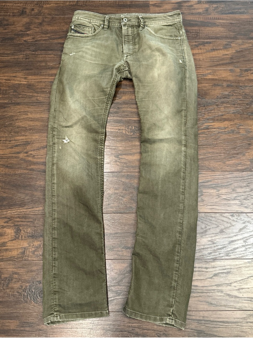Diesel Olive Green Slim Straight Jeans